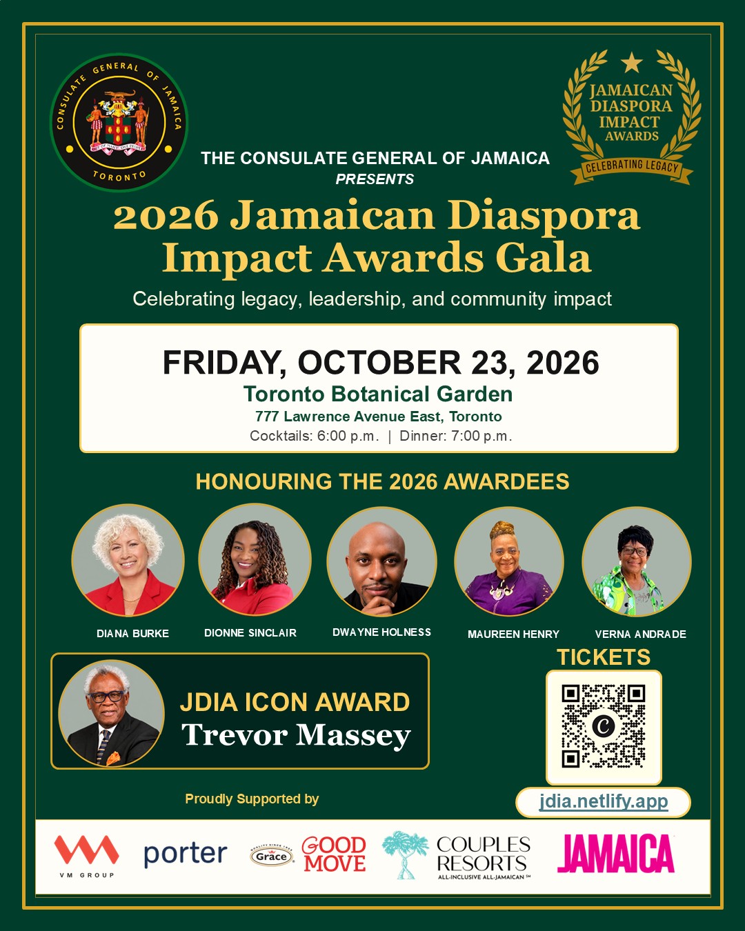 2026 Jamaican Diaspora Impact Awards Gala flyer